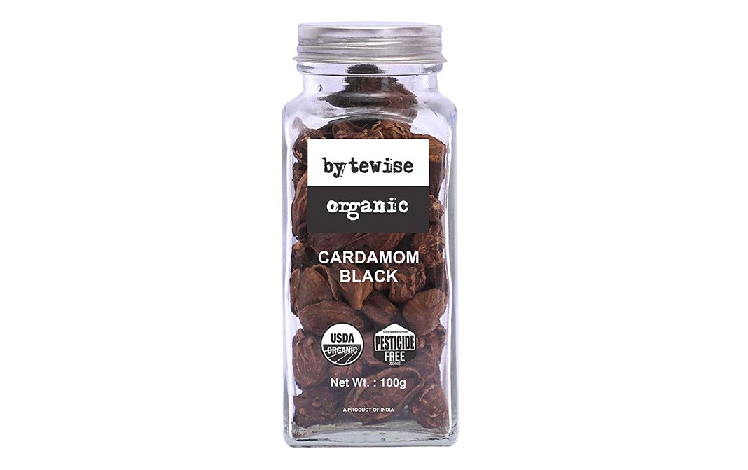 Bytewise Organic Black Cardamom   Bottle  100 grams